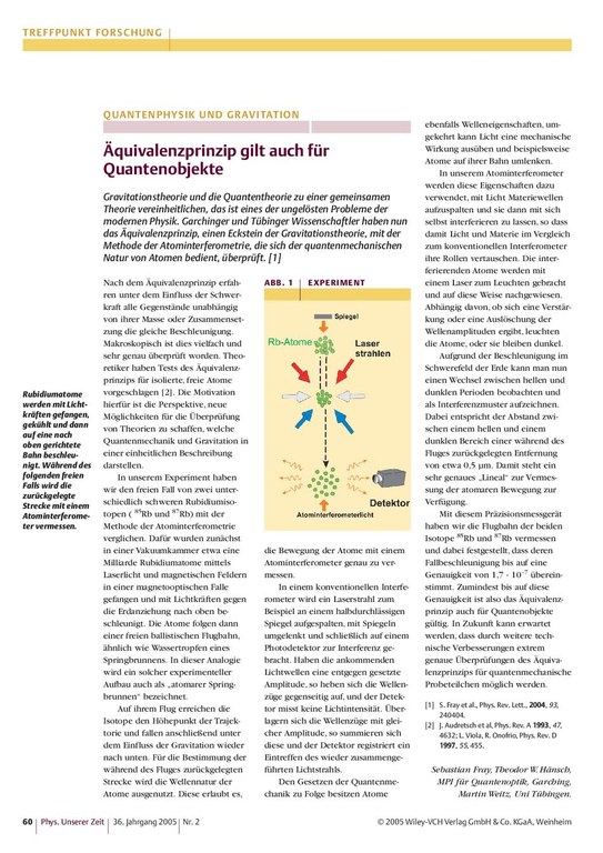 Physik in unserer Zeit - 2005 - Fray - quivalenzprinzip gilt auch f r Quantenobjekte.pdf